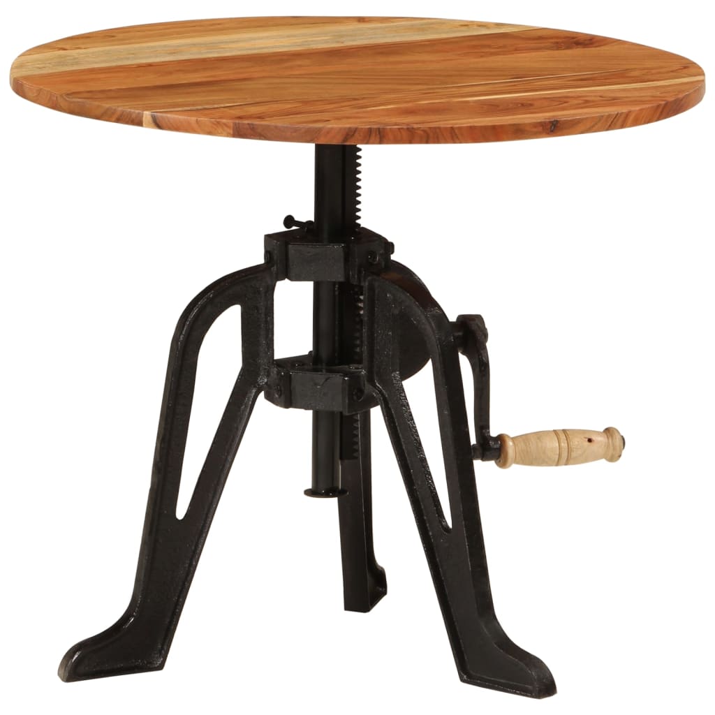 Sidebord 60x(42-62) cm heltre akasie og støpejern