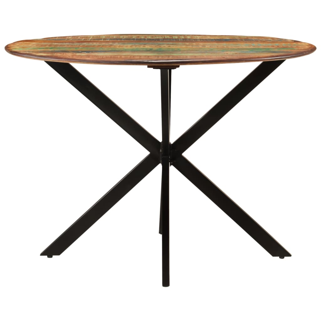 Spisebord Ø110x78 cm gjenvunnet heltre og stål