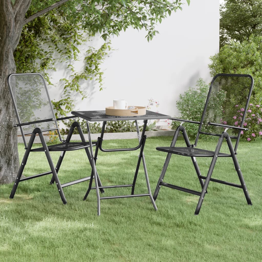 Hagebord 60x60x72 cm strekkmetall netting antrasitt