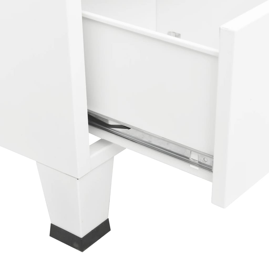 Industriell garderobe hvit 90x50x180 cm metall
