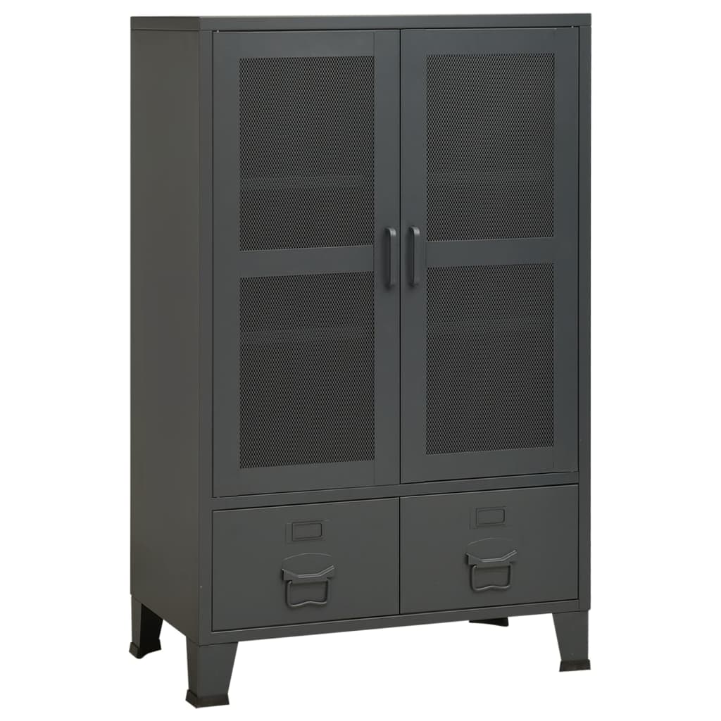 Industriell oppbevaringskiste antrasitt 70x40x115 cm metall