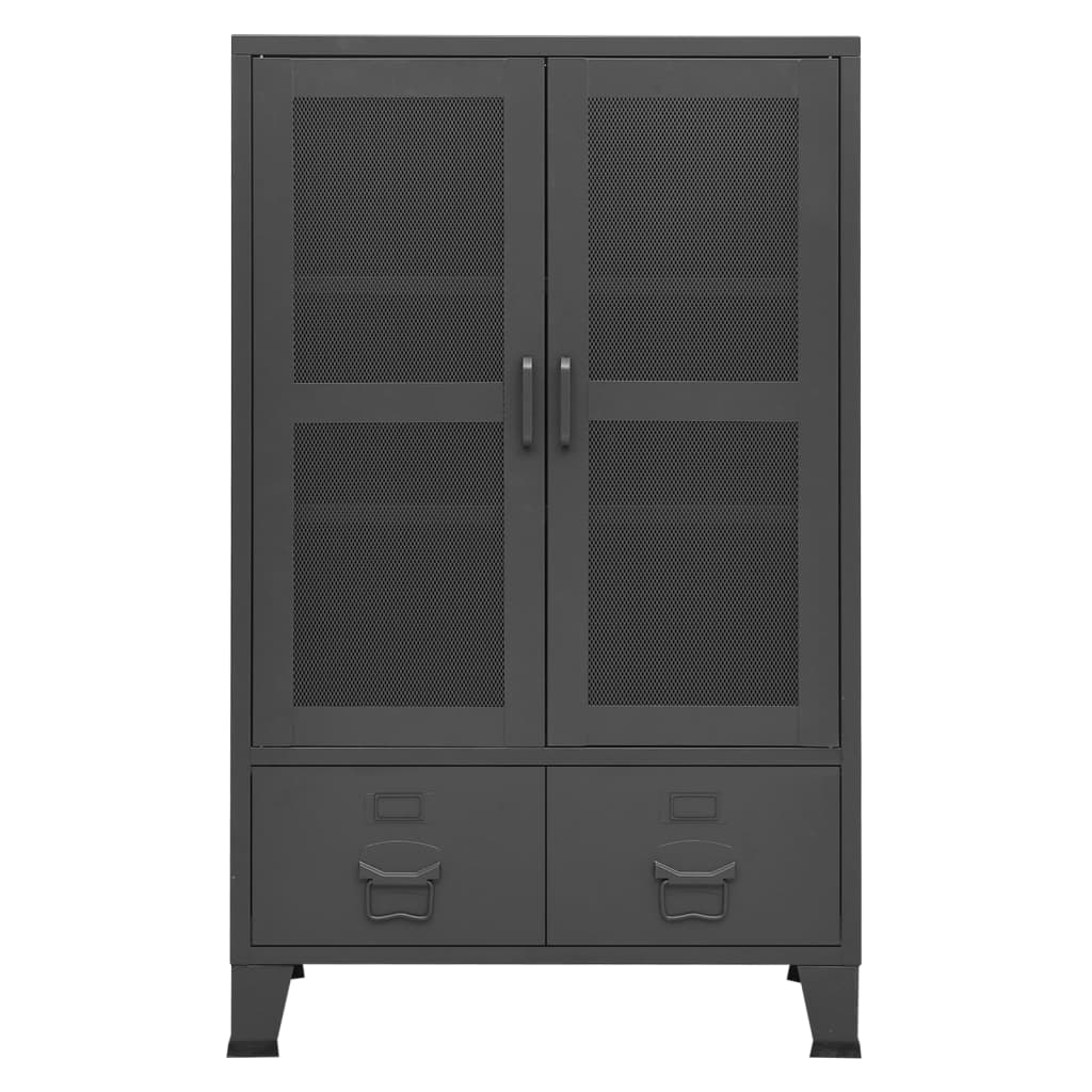 Industriell oppbevaringskiste antrasitt 70x40x115 cm metall