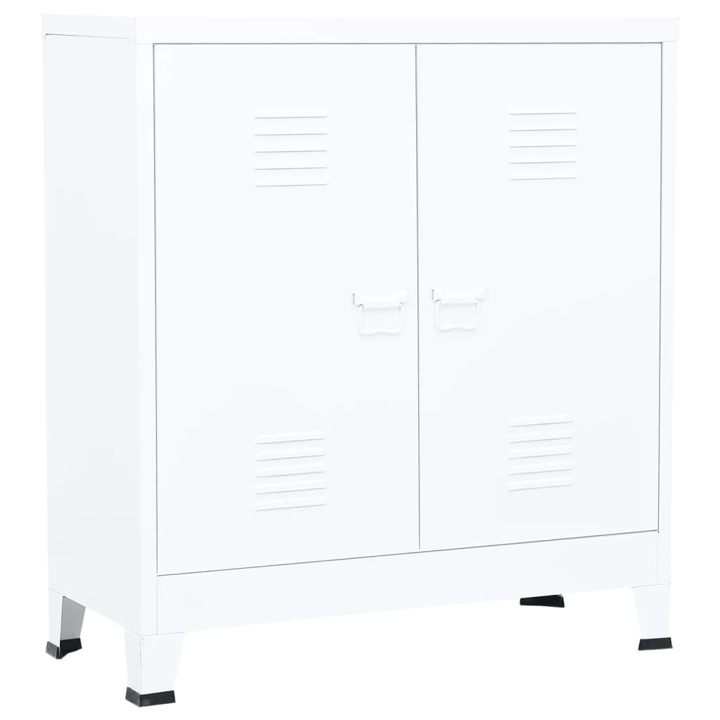 Industriell oppbevaringskiste hvit 90x40x100 cm stål