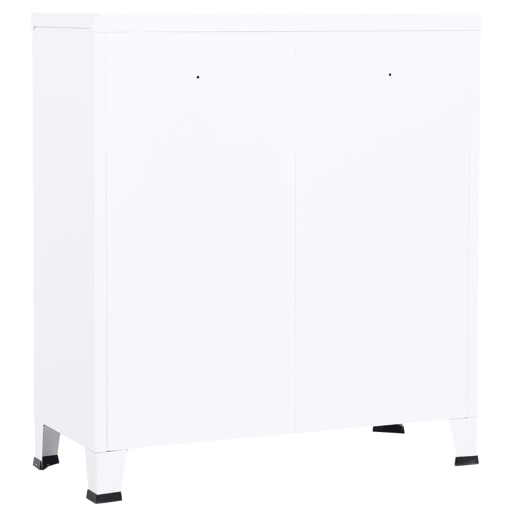 Industriell oppbevaringskiste hvit 90x40x100 cm stål