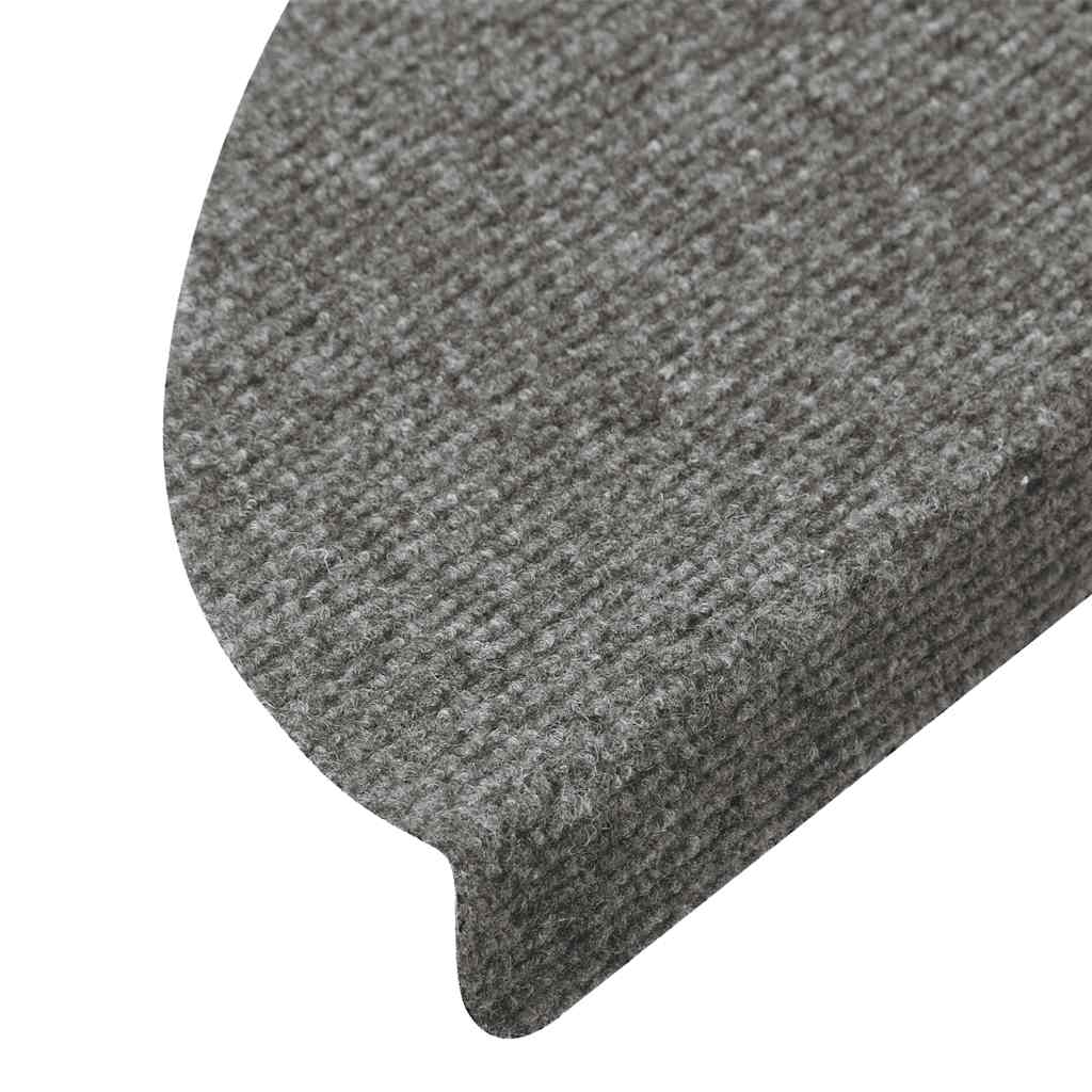Selvklebende trappematter 15 stk 56x17x3 cm grå