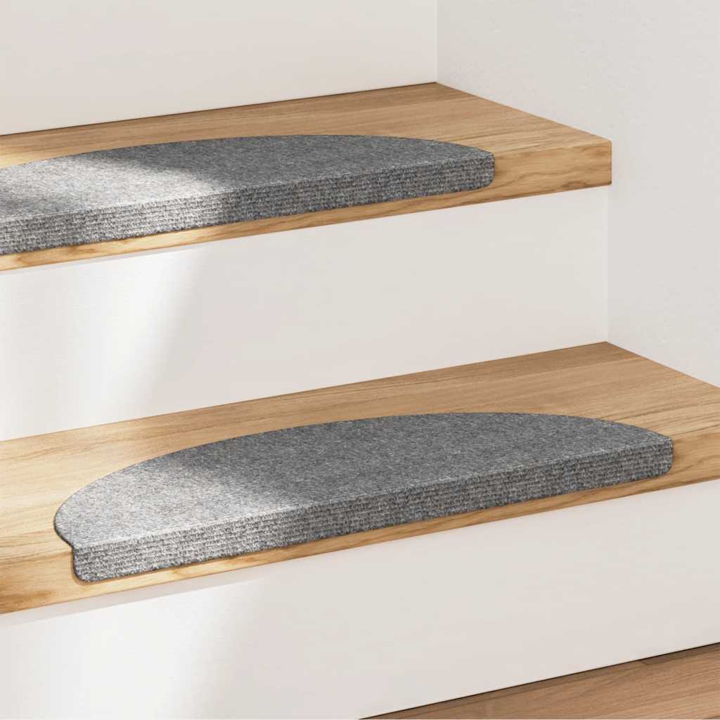 Selvklebende trappematter 15 stk 56x17x3 cm grå