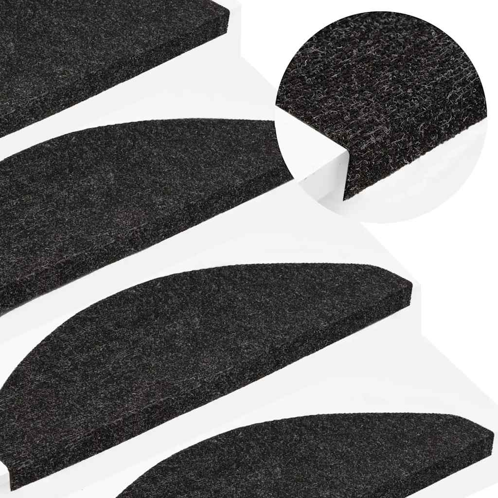 Selvklebende trappematter 15 stk 65x22,5x3,5 cm antrasitt