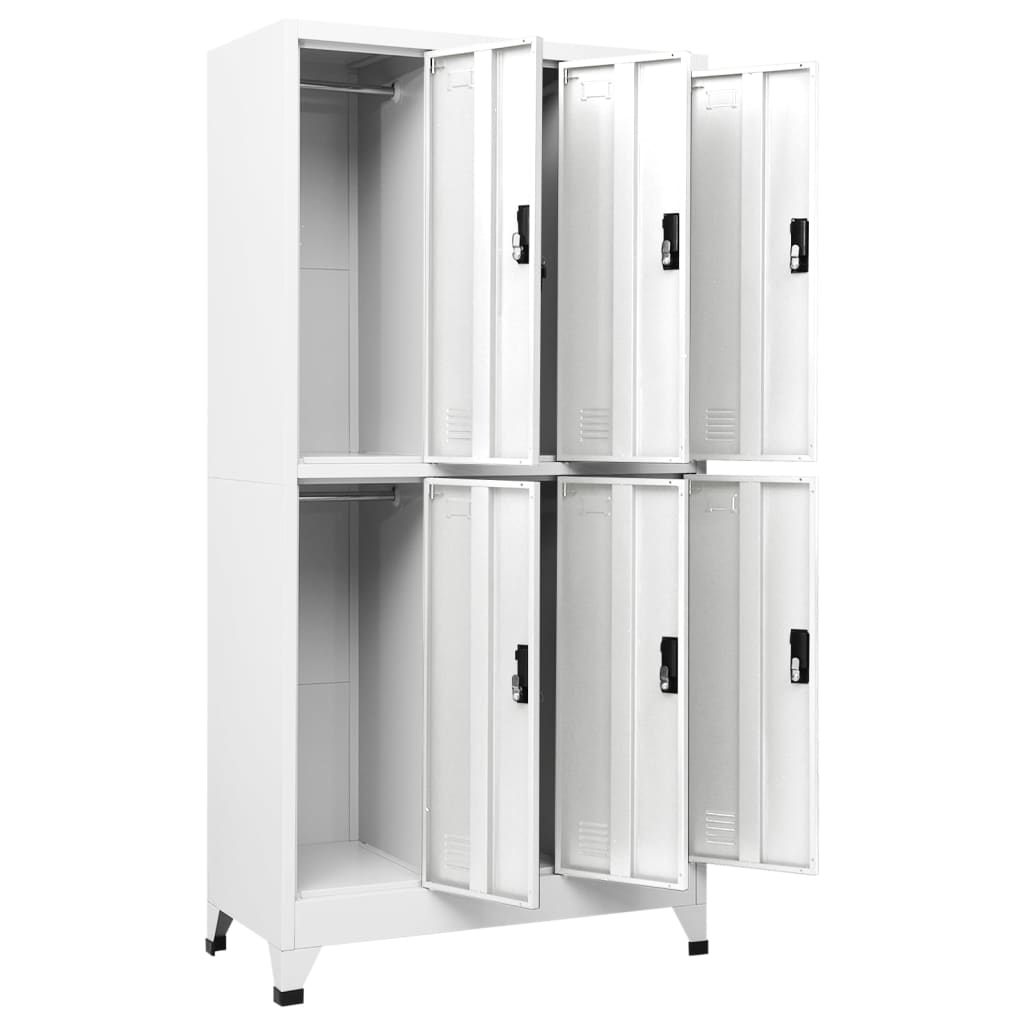 Oppbevaringsskap hvit 90x45x180 cm stål