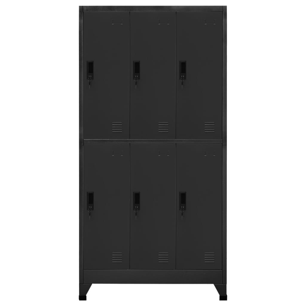 Oppbevaringsskap antrasitt 90x45x180 cm stål