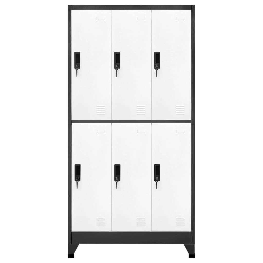 Oppbevaringsskap antrasitt og hvit 90x45x180 cm stål
