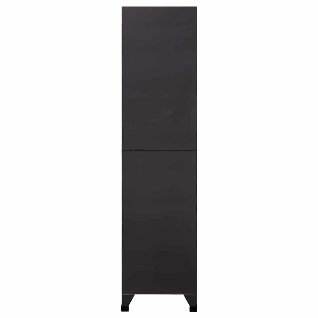 Oppbevaringsskap antrasitt og rød 90x45x180 cm stål