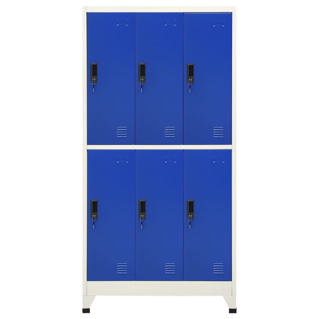 Oppbevaringsskap grå og blå 90x45x180 cm stål