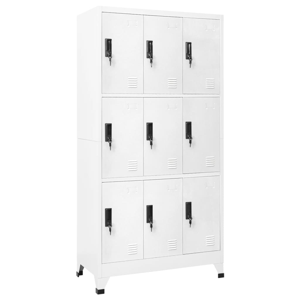 Oppbevaringsskap hvit 90x45x180 cm stål