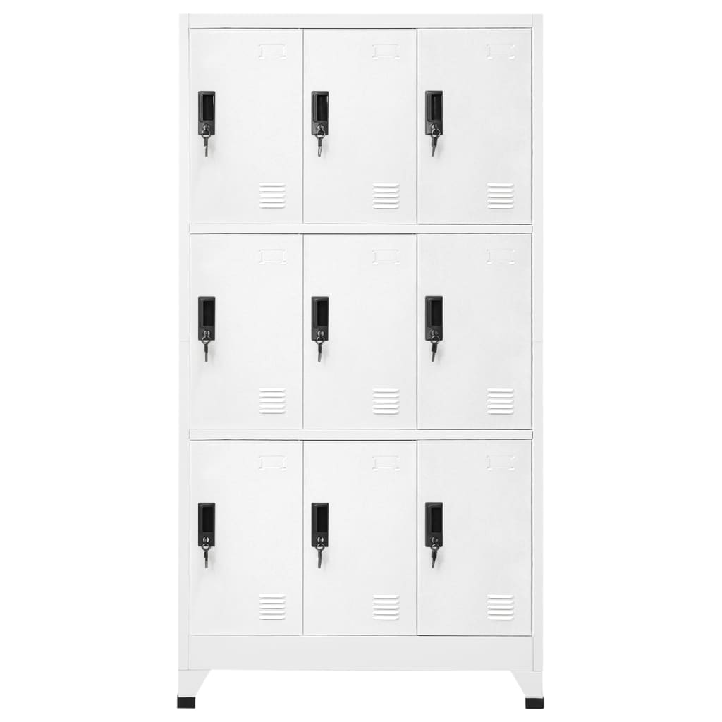 Oppbevaringsskap hvit 90x45x180 cm stål