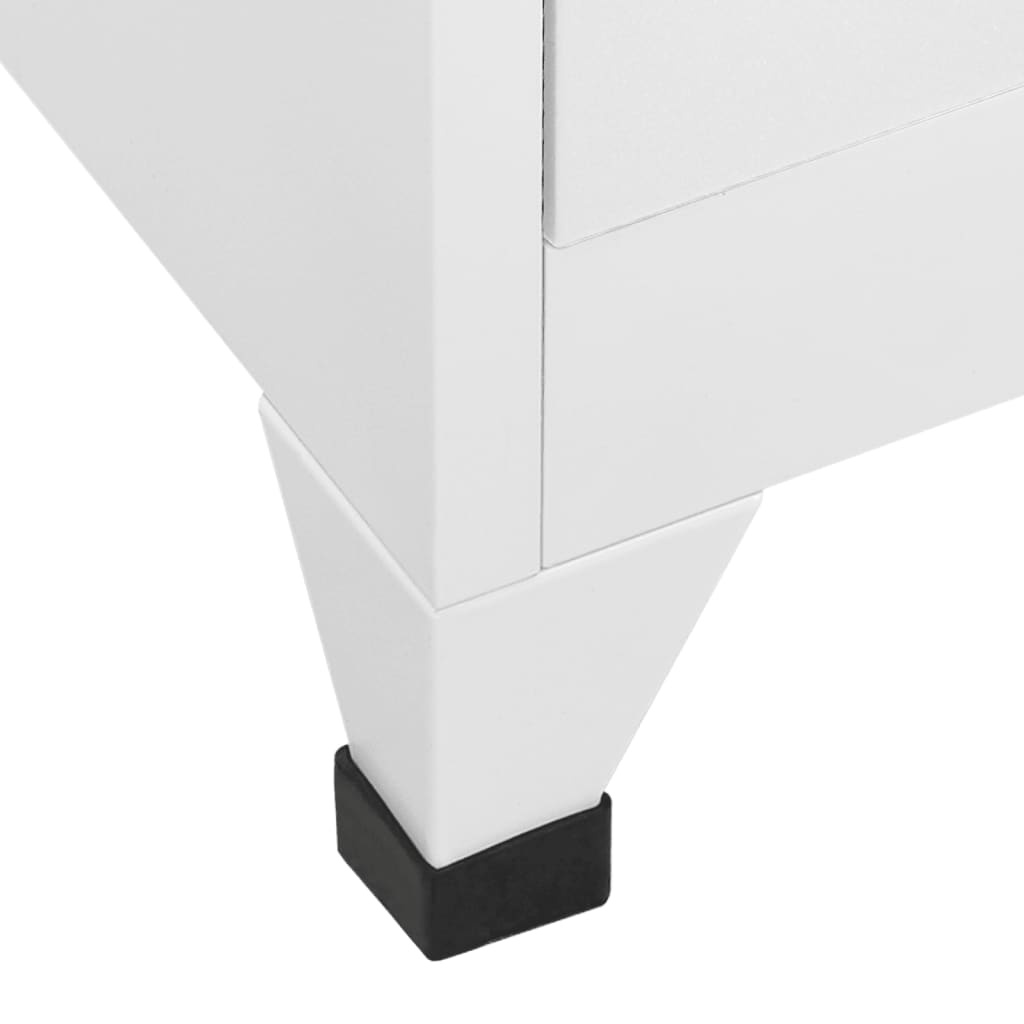 Oppbevaringsskap hvit 90x45x180 cm stål