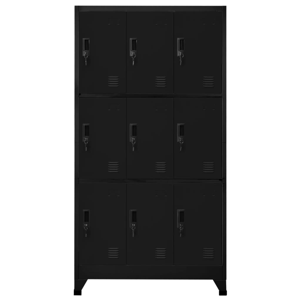 Oppbevaringsskap svart 90x45x180 cm stål