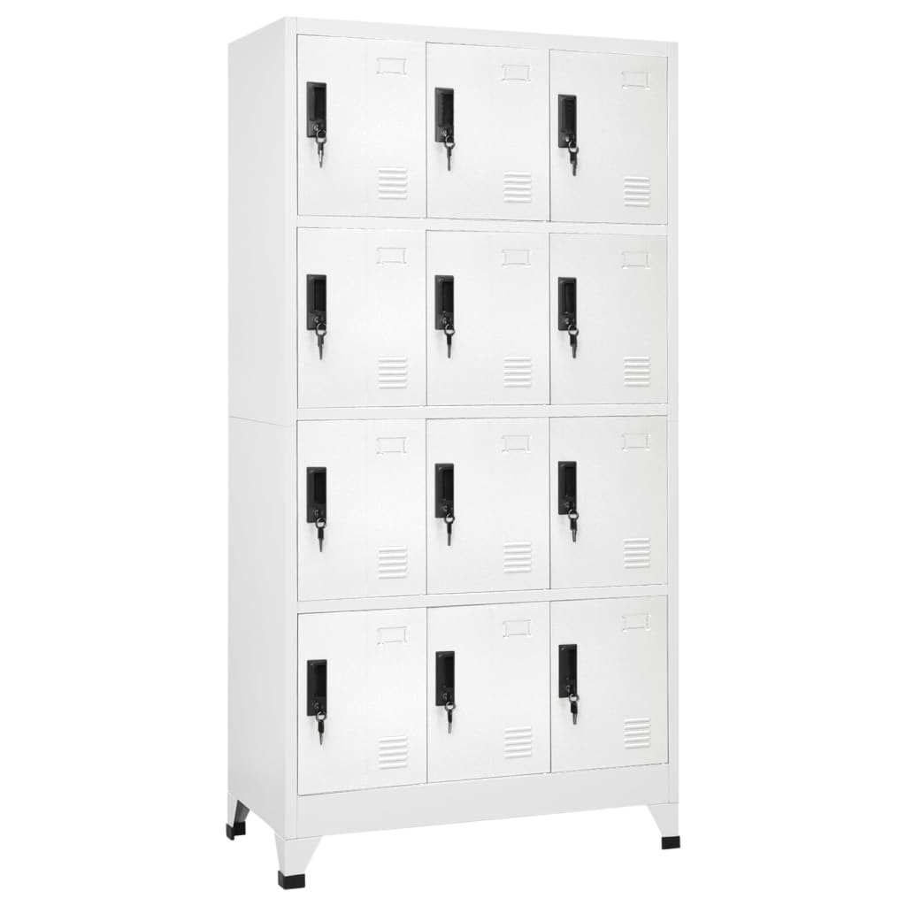 Oppbevaringsskap hvit 90x45x180 cm stål