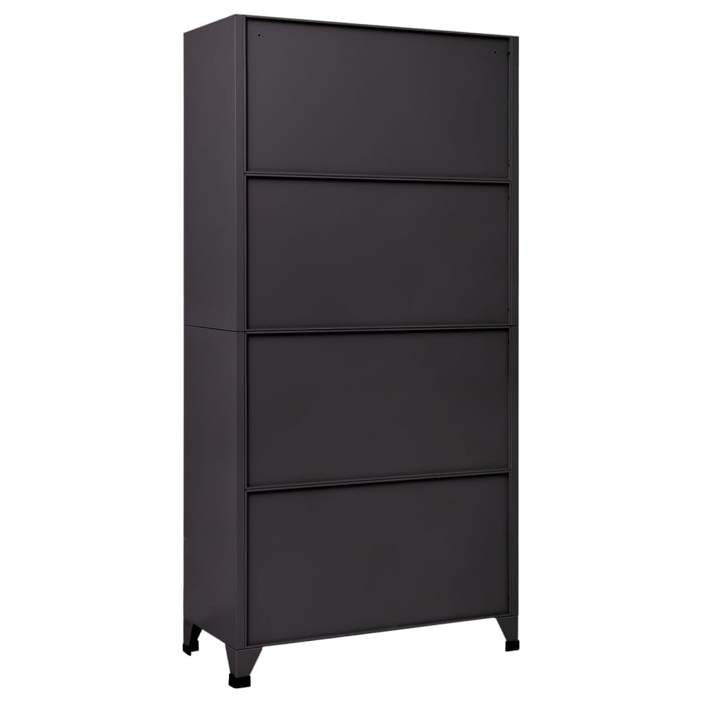 Oppbevaringsskap antrasitt 90x45x180 cm stål