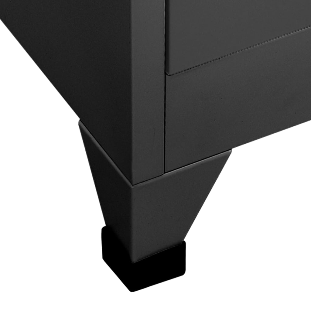 Oppbevaringsskap antrasitt 90x45x180 cm stål