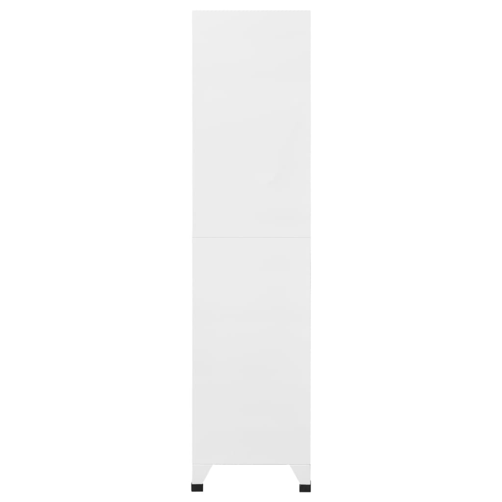 Oppbevaringsskap lysegrå og mørkegrå 90x45x180 cm stål