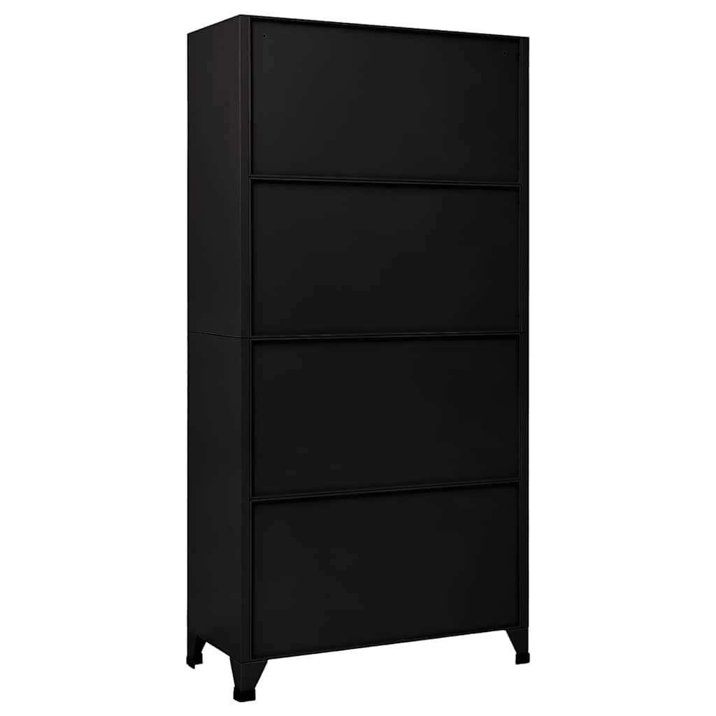 Oppbevaringsskap svart 90x40x180 cm stål