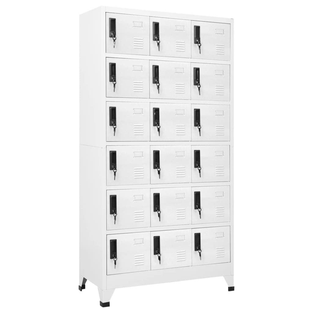 Oppbevaringsskap hvit 90x40x180 cm stål