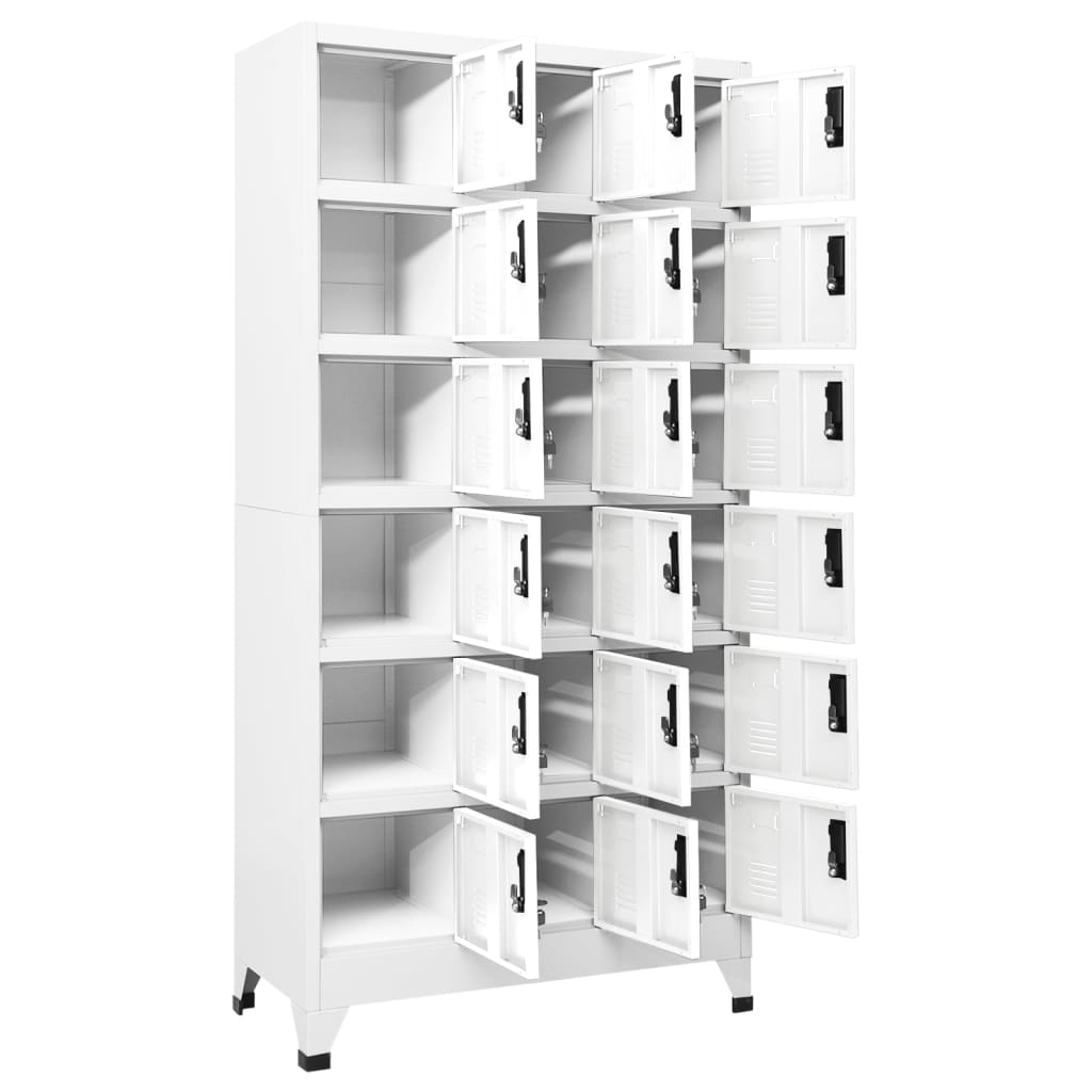 Oppbevaringsskap hvit 90x40x180 cm stål