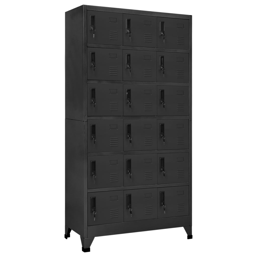 Oppbevaringsskap antrasitt 90x40x180 cm stål