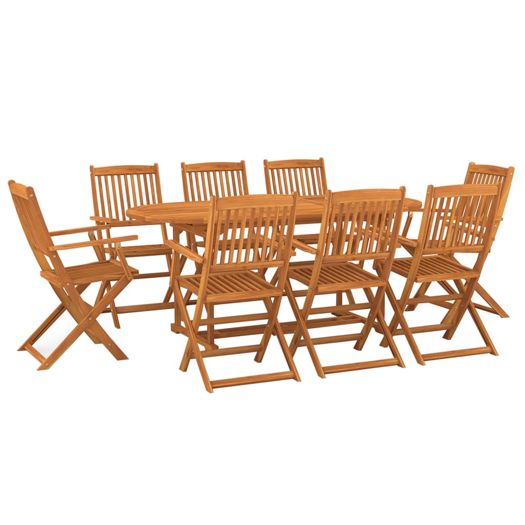 Hagespisegruppe 9 deler 180x90x75 cm heltre akasie