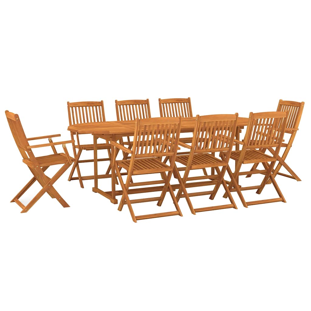 Hagespisegruppe 9 deler 220x90x75 cm heltre akasie