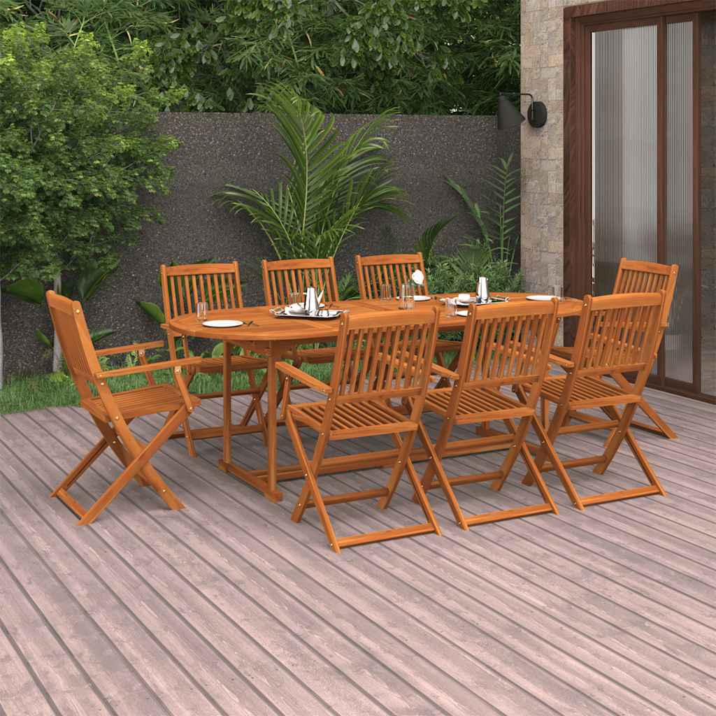 Hagespisegruppe 9 deler 220x90x75 cm heltre akasie
