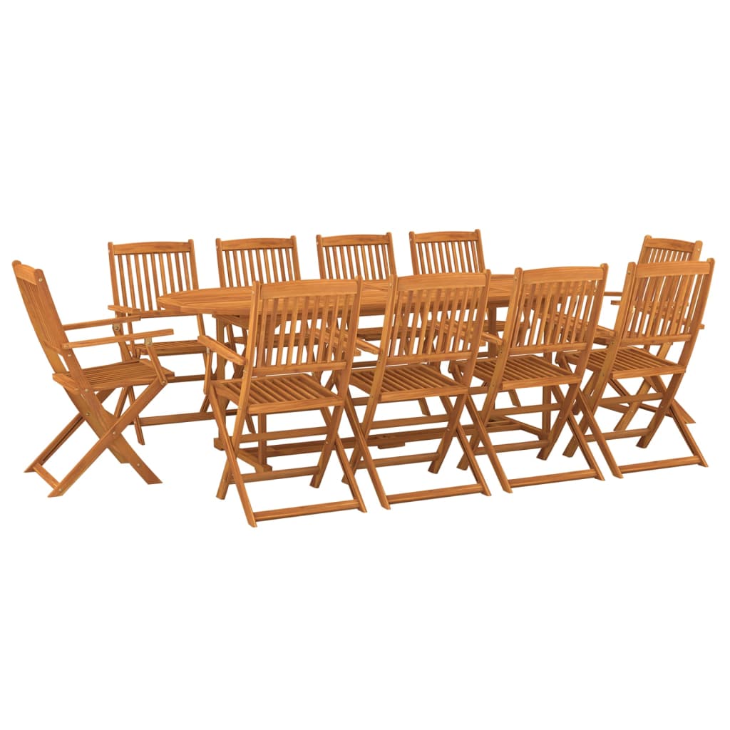 Hagespisegruppe 11 deler 220x90x75 cm heltre akasie