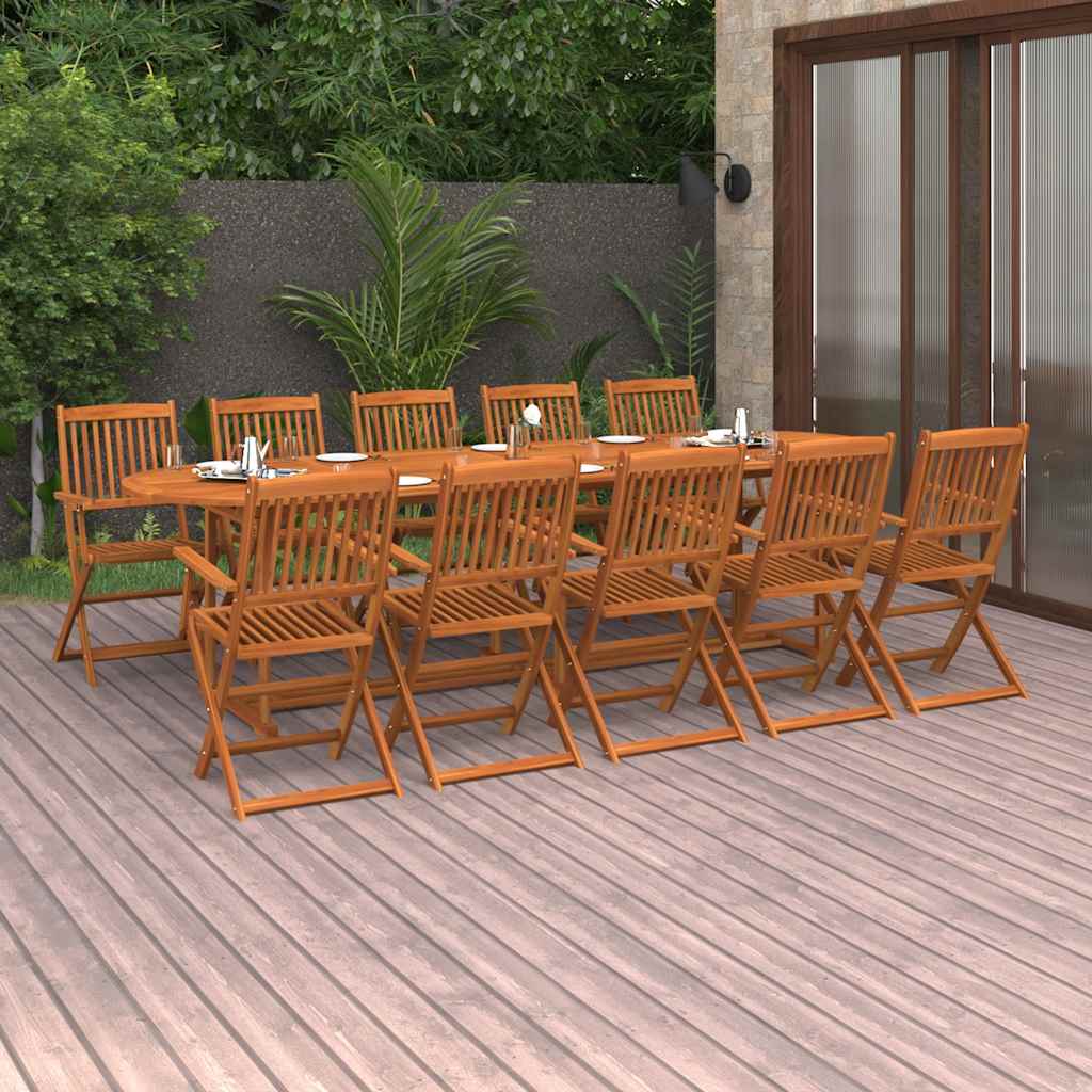 Hagespisegruppe 11 deler 280x90x75 cm heltre akasie
