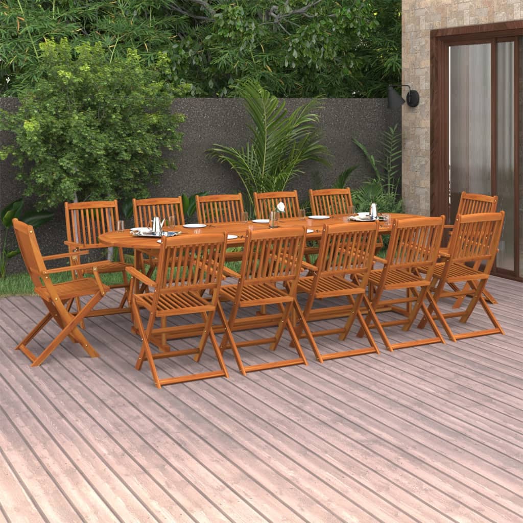 Hagespisegruppe 13 deler 280x90x75 cm heltre akasie