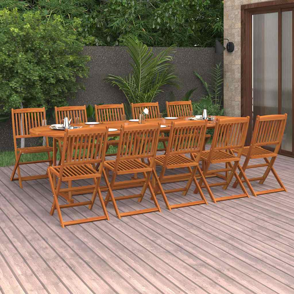 Hagespisegruppe 11 deler 280x90x75 cm heltre akasie