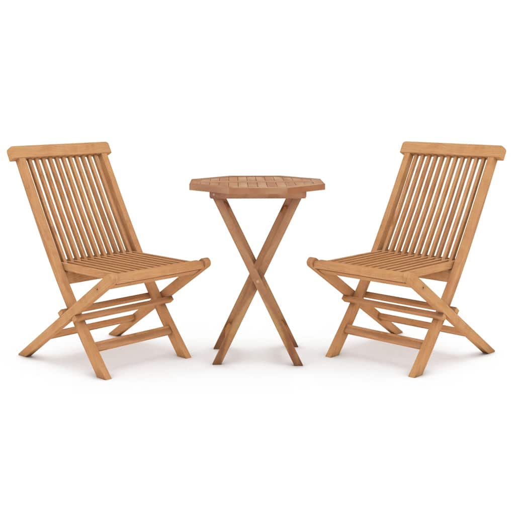 Hagespisestuesett 3 deler heltre teak