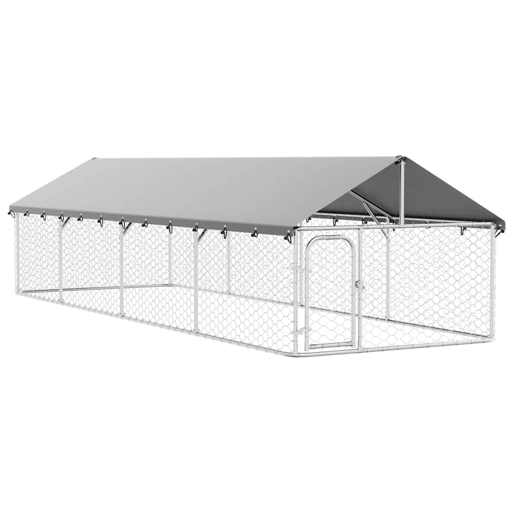 Utendørs hundegård med tak 600x200x150 cm
