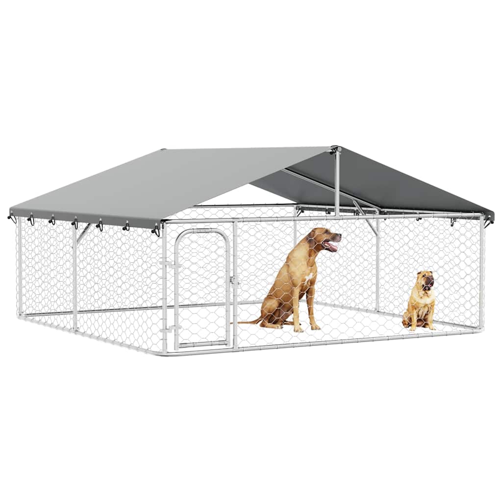 Utendørs hundegård med tak 300x300x150 cm
