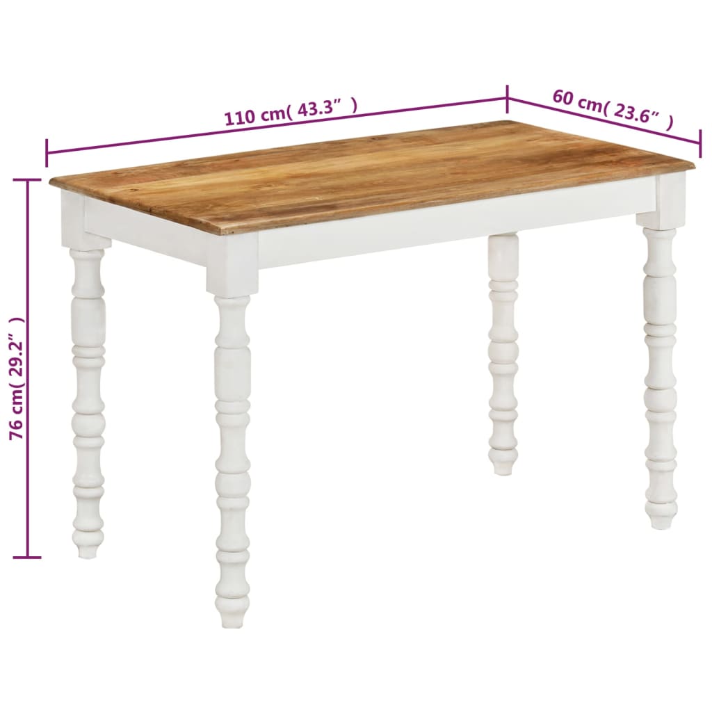 Spisebord 110x60x76 cm heltre mango