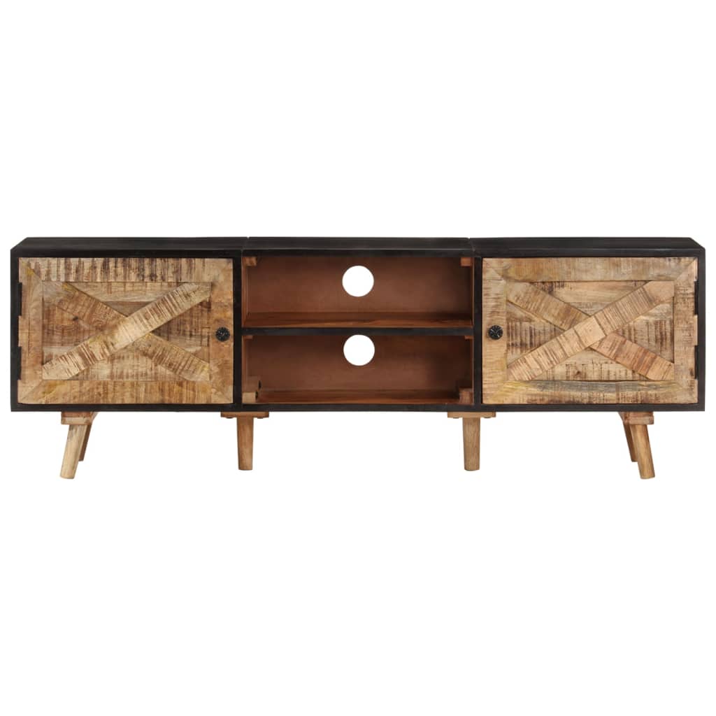 TV-benk 140x30x46 cm grovt mangotre og heltre akasie