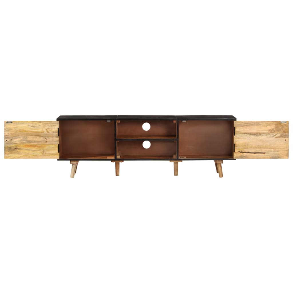 TV-benk 140x30x46 cm grovt mangotre og heltre akasie