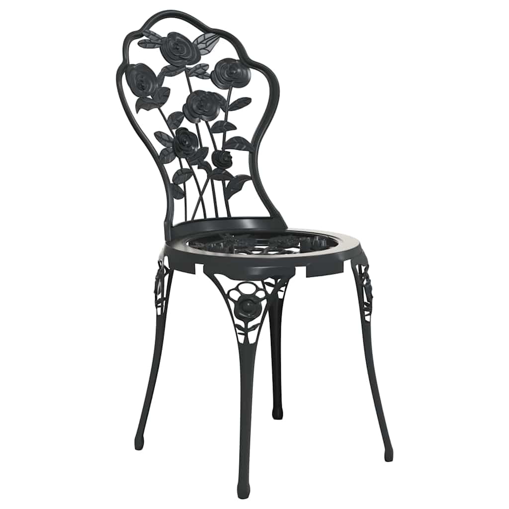Bistrosett 3 deler støpt aluminium svart vidaXL