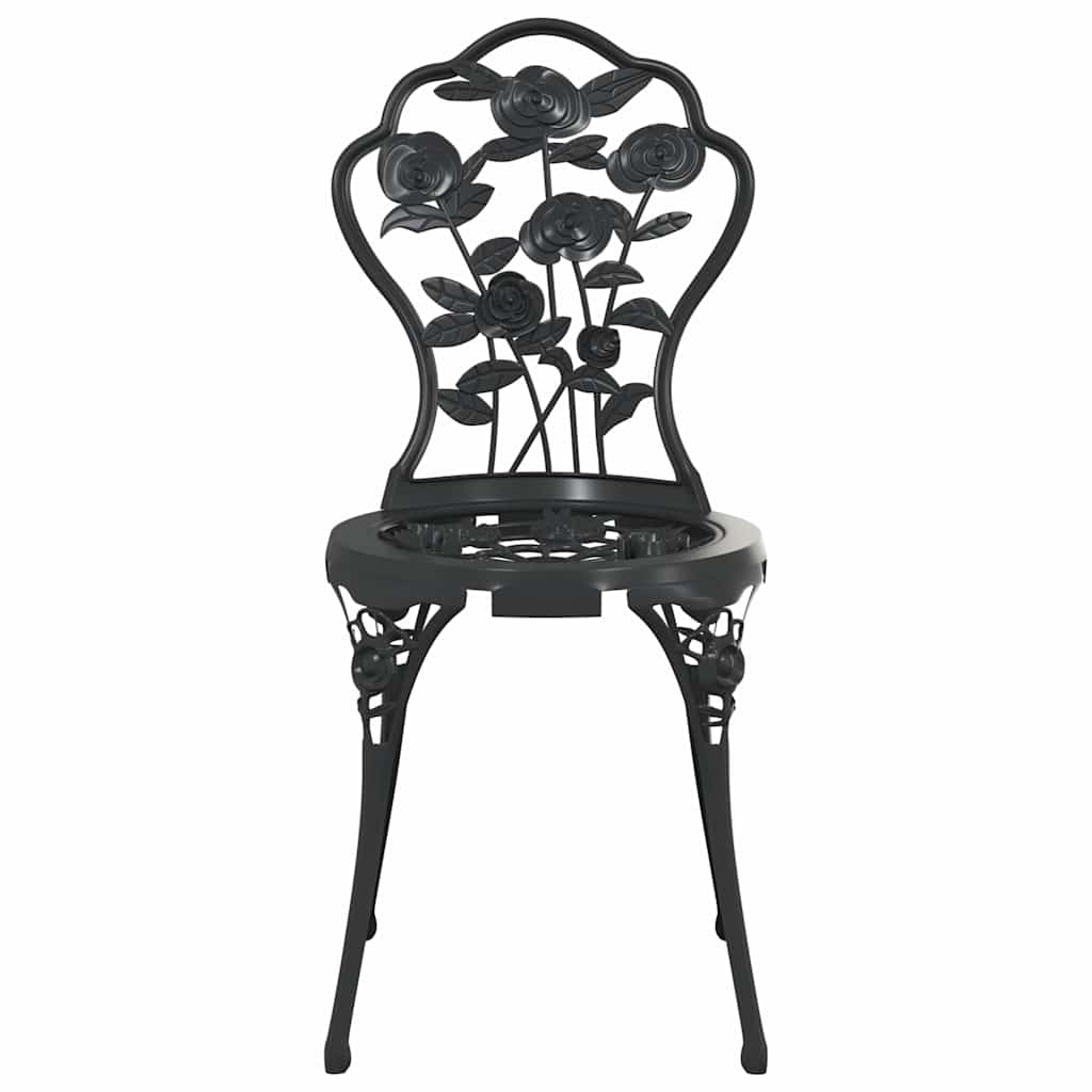 Bistrosett 3 deler støpt aluminium svart vidaXL