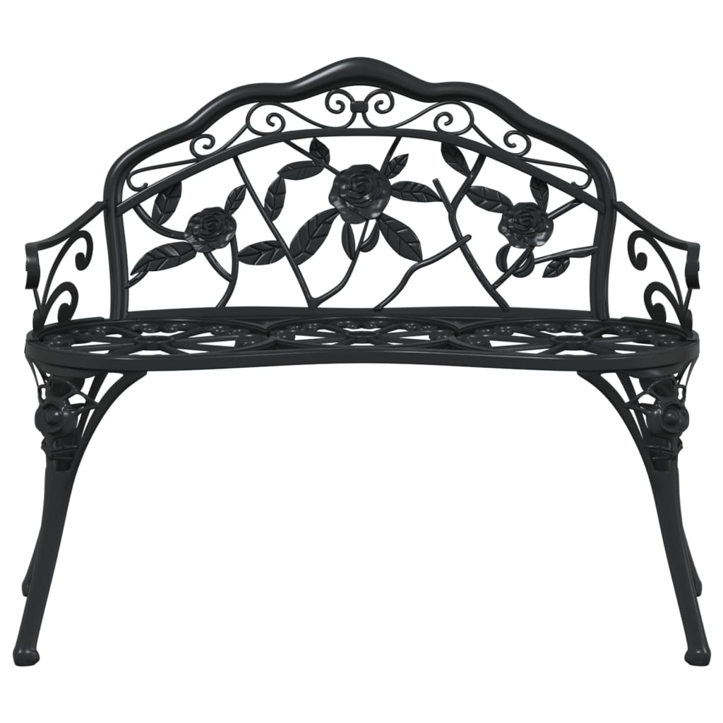 Hagebenk 100 cm støpt aluminium svart vidaXL