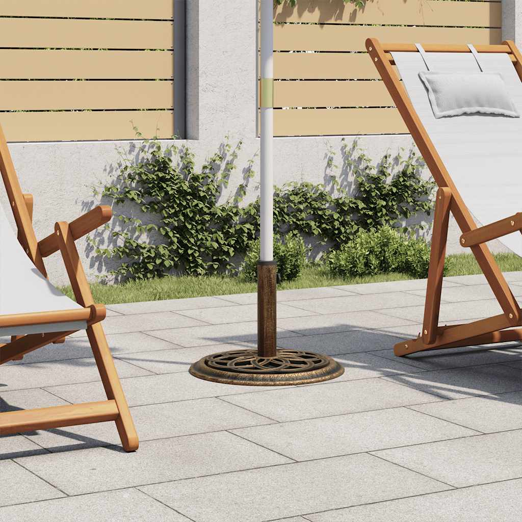 Parasollbase bronse 44x44x31 cm støpejern vidaXL