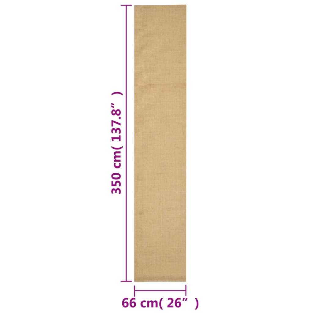 Teppe naturlig sisal 66x350 cm