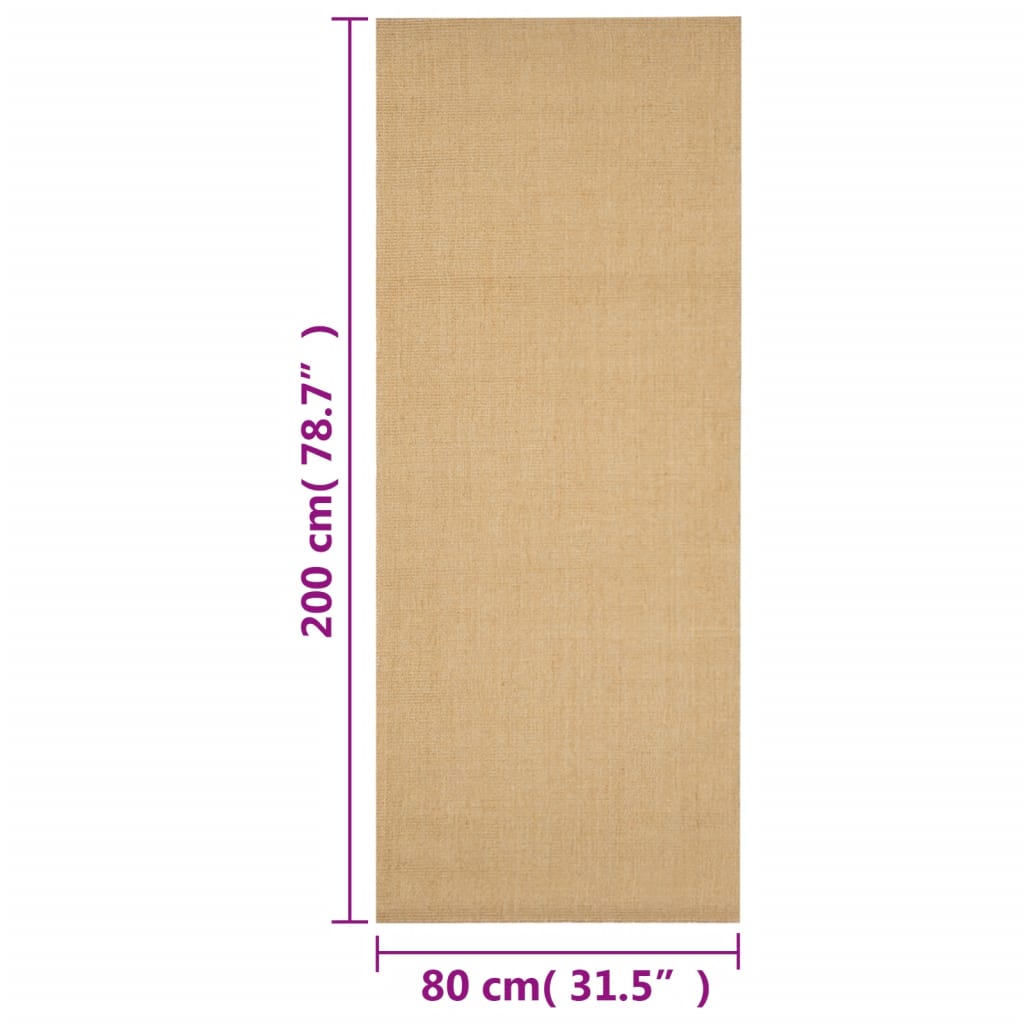 Teppe naturlig sisal 80x200 cm