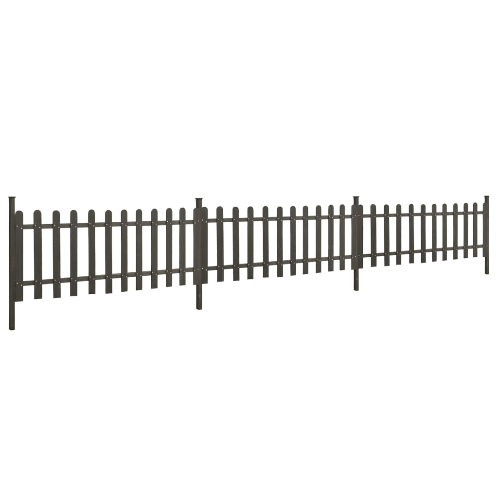 Stakittgjerde med stolper 3 stk WPC 614x80 cm
