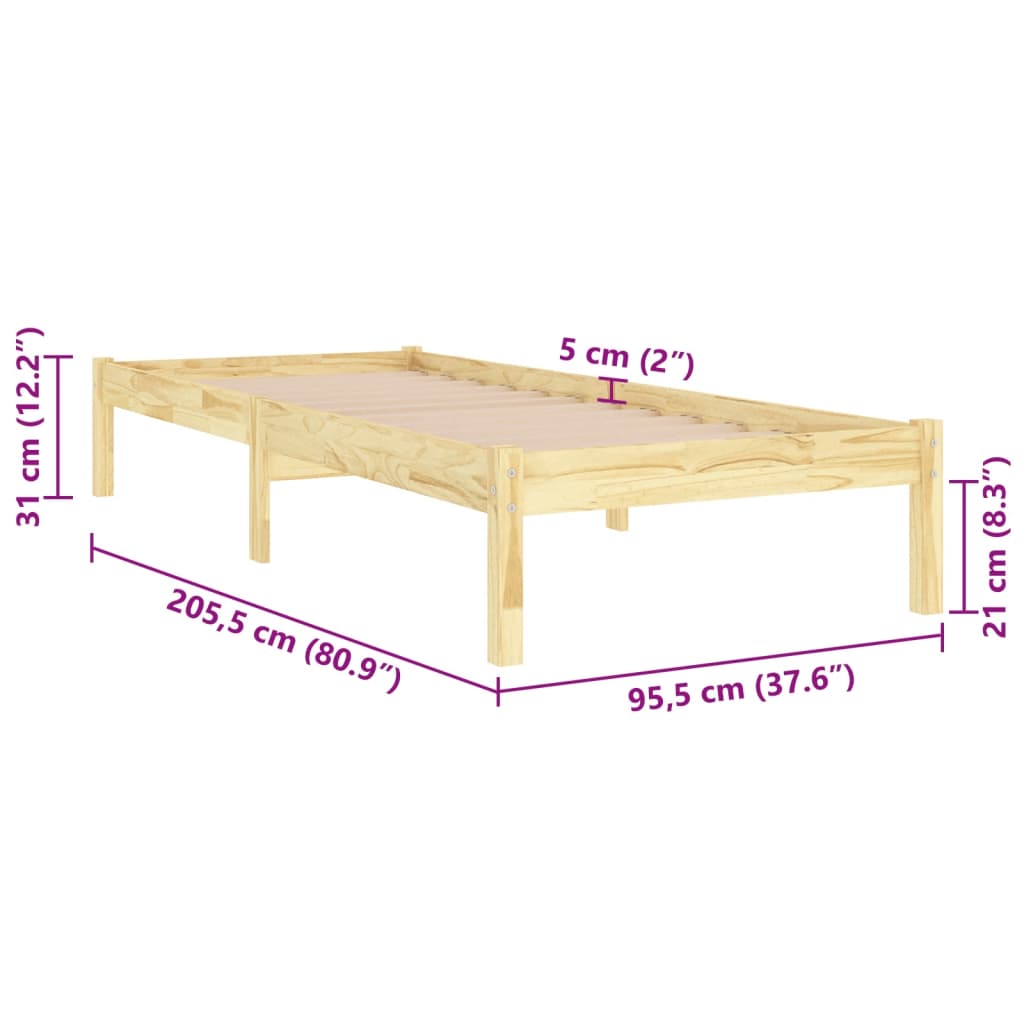 Sengeramme heltre furu 90x200 cm