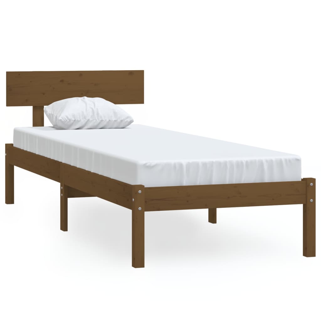 Sengeramme honningbrun heltre furu 90x190 cm Single